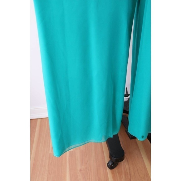 Vintage Teal Wide Leg Swishy Pants Elastic Waist Jasmine Disneybound - Picture 5 of 8